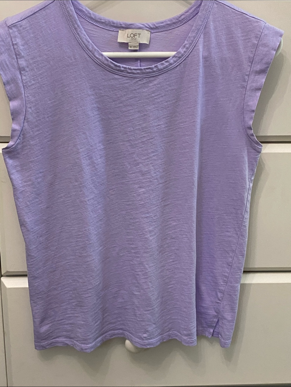 LOFT Lilac Short-Cap-Sleeve Crewneck Tee.  XS. Like New